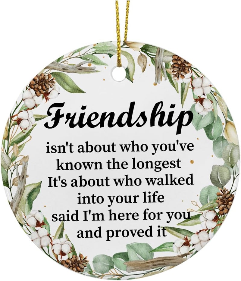 ZOSAN Gifts for Friends, Friendship Christmas Ceramic Ornament, Unique Friendship Gifts for Women Men, Friends Ornament - Image 2